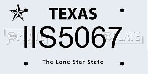 IIS5067 Texas License Plate
