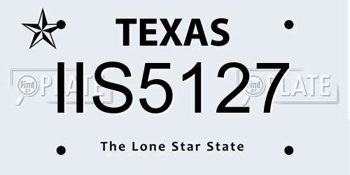 IIS5127 Texas License Plate