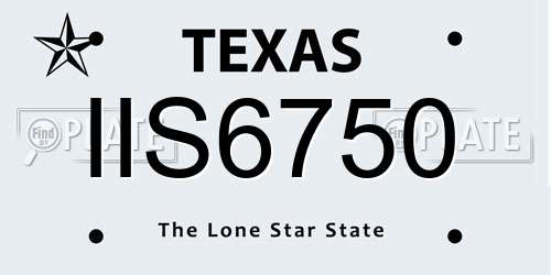 IIS6750 Texas License Plate