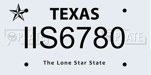 IIS6780 Texas License Plate