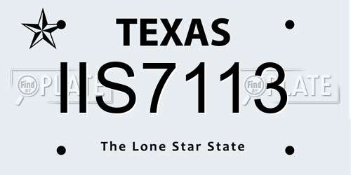 IIS7113 Texas License Plate