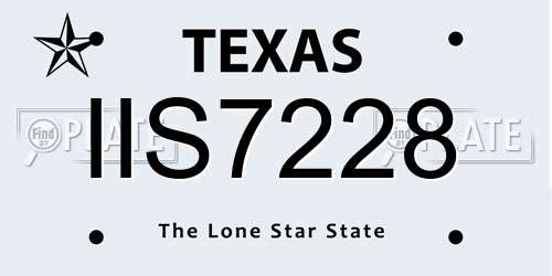 IIS7228 Texas License Plate