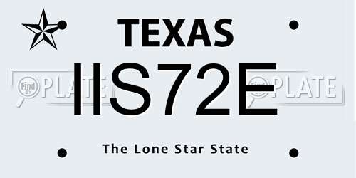 IIS72E Texas License Plate