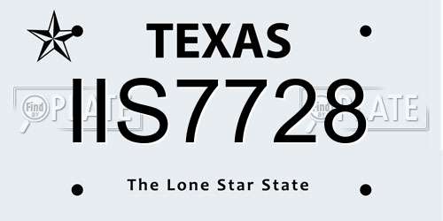 IIS7728 Texas License Plate