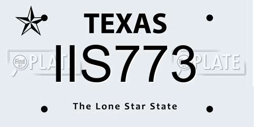 IIS773 Texas License Plate