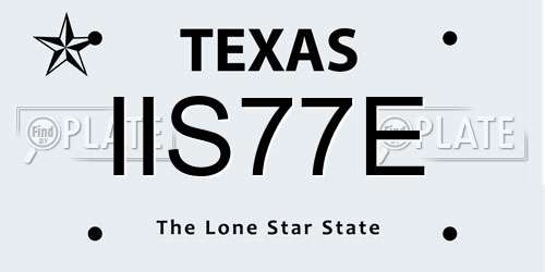 IIS77E Texas License Plate