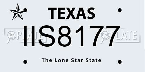 IIS8177 Texas License Plate