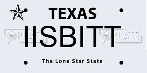 IISBITT Texas License Plate