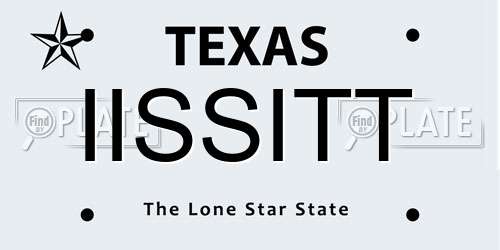 IISSITT Texas License Plate