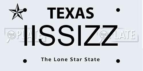 IISSIZZ Texas License Plate