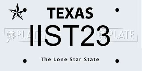 IIST23 Texas License Plate