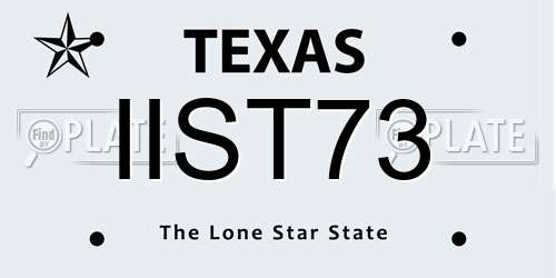 IIST73 Texas License Plate