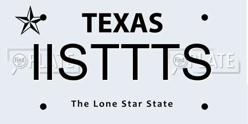 IISTTTS Texas License Plate