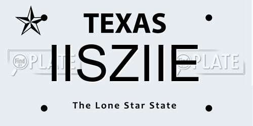 IISZIIE Texas License Plate