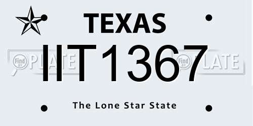 IIT1367 Texas License Plate