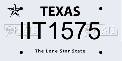 IIT1575 Texas License Plate