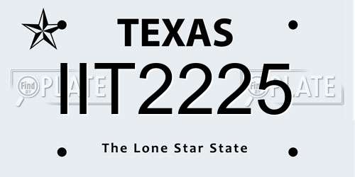 IIT2225 Texas License Plate