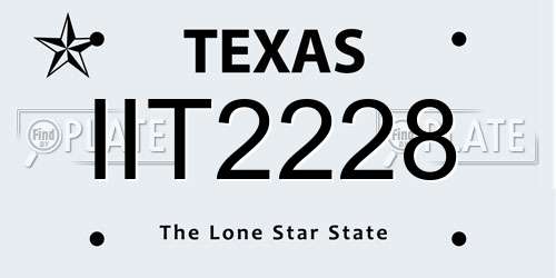 IIT2228 Texas License Plate