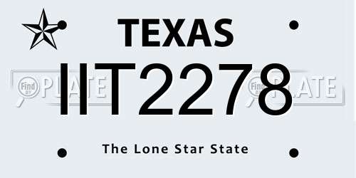 IIT2278 Texas License Plate