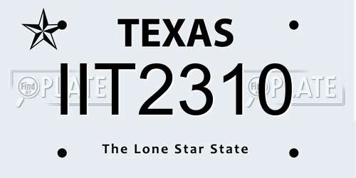 IIT2310 Texas License Plate