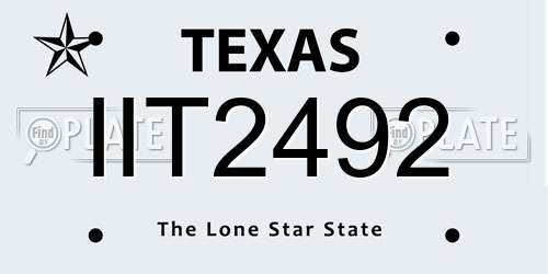 IIT2492 Texas License Plate