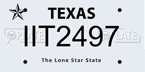 IIT2497 Texas License Plate