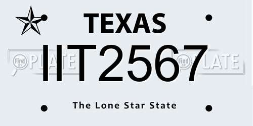 IIT2567 Texas License Plate