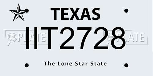 IIT2728 Texas License Plate