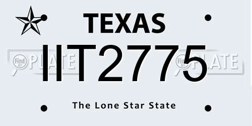 IIT2775 Texas License Plate