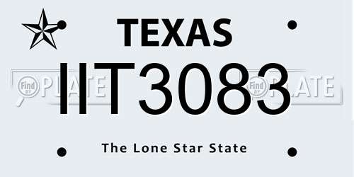 IIT3083 Texas License Plate