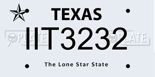 IIT3232 Texas License Plate