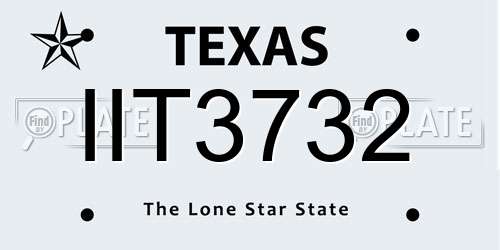 IIT3732 Texas License Plate
