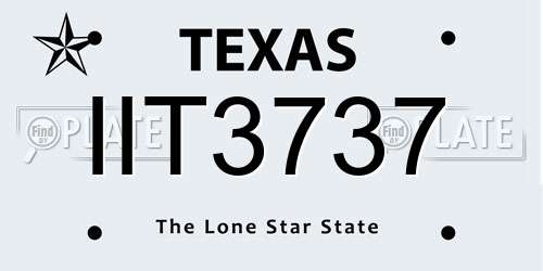 IIT3737 Texas License Plate