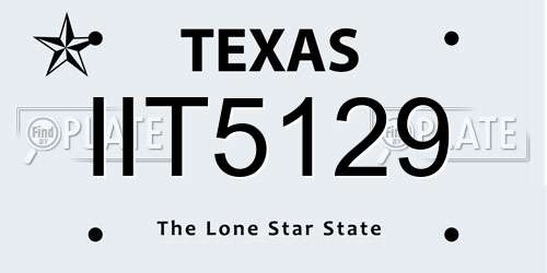 IIT5129 Texas License Plate