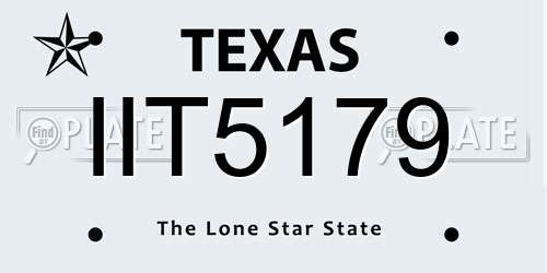 IIT5179 Texas License Plate