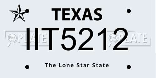 IIT5212 Texas License Plate