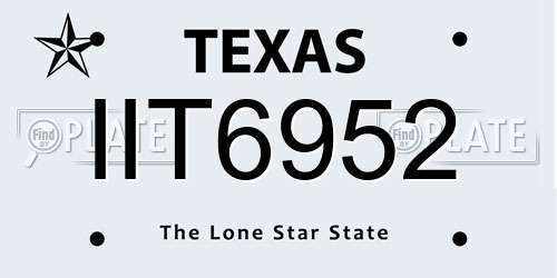 IIT6952 Texas License Plate