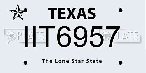 IIT6957 Texas License Plate