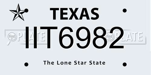 IIT6982 Texas License Plate