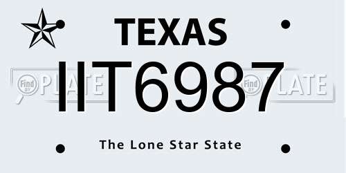IIT6987 Texas License Plate