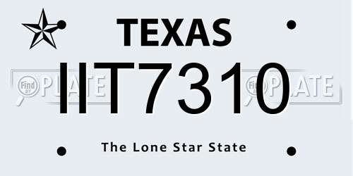 IIT7310 Texas License Plate