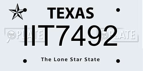 IIT7492 Texas License Plate