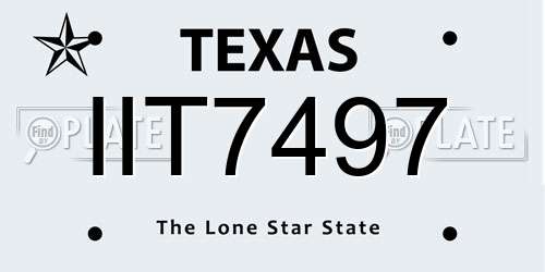 IIT7497 Texas License Plate