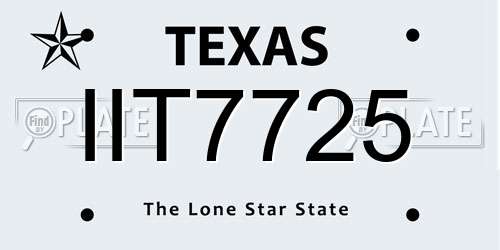 IIT7725 Texas License Plate