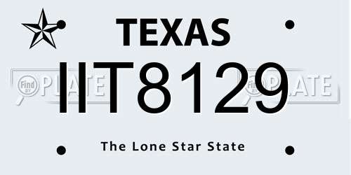 IIT8129 Texas License Plate