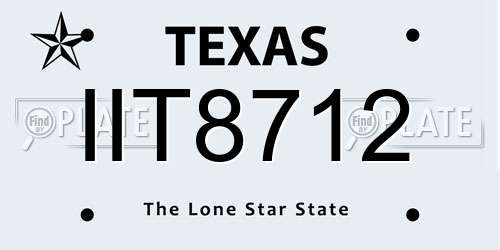 IIT8712 Texas License Plate
