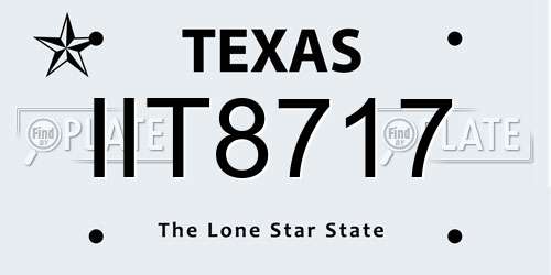 IIT8717 Texas License Plate
