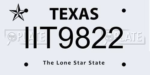 IIT9822 Texas License Plate