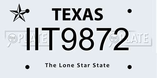 IIT9872 Texas License Plate