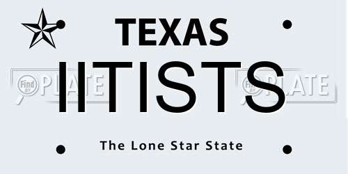 IITISTS Texas License Plate